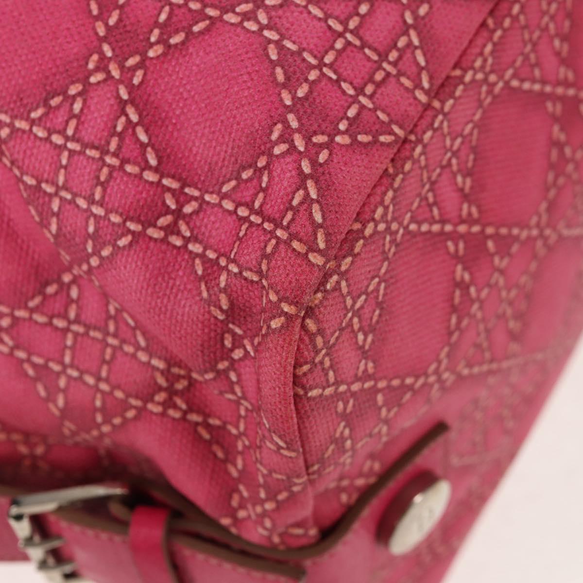 Christian Dior Boston Bag PVC Pink Silver Auth 146341V