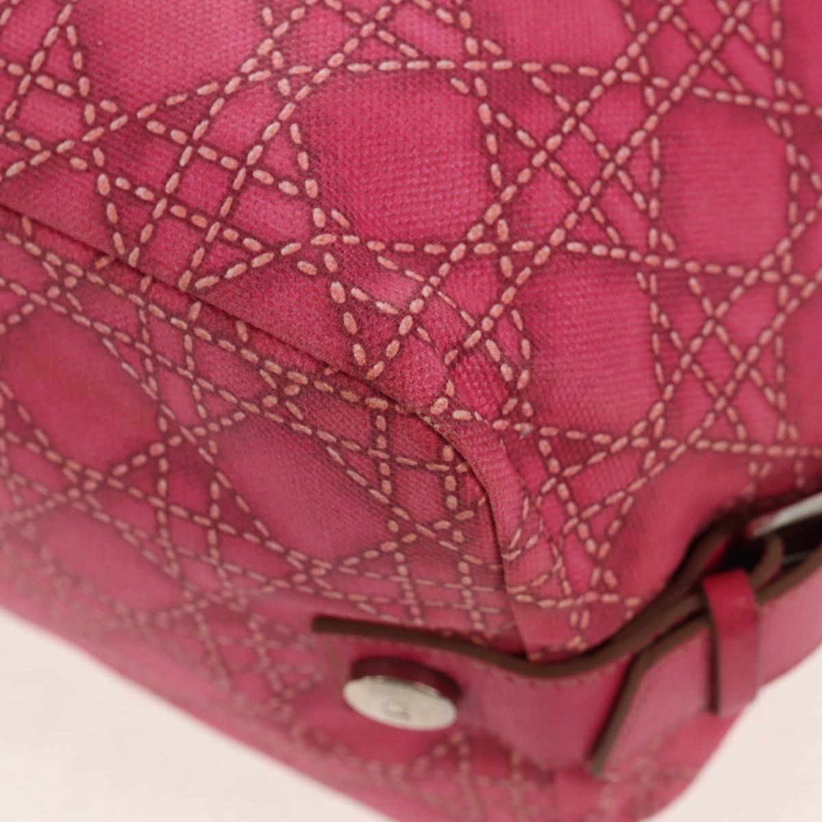 Christian Dior Boston Bag PVC Pink Silver Auth 146341V