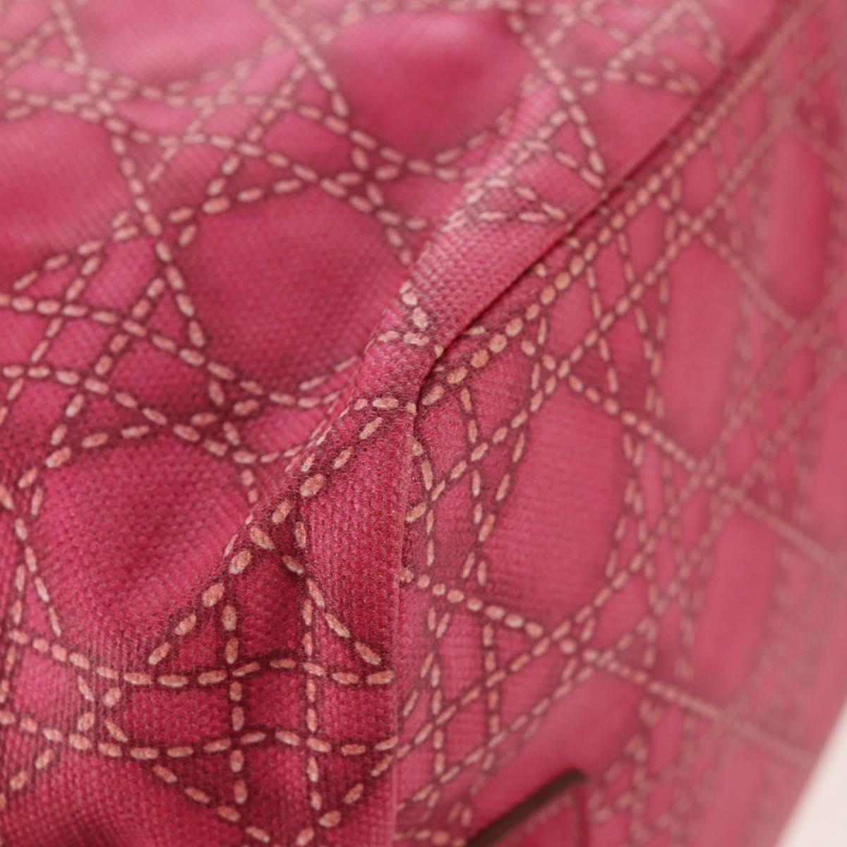Christian Dior Boston Bag PVC Pink Silver Auth 146341V