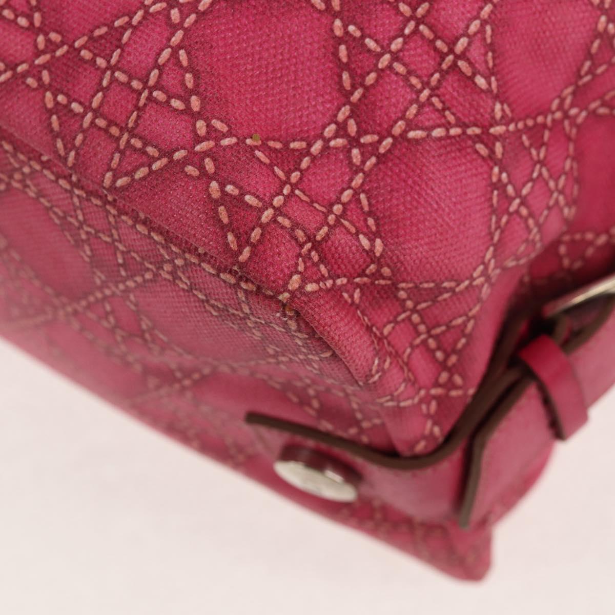 Christian Dior Boston Bag PVC Pink Silver Auth 146341V