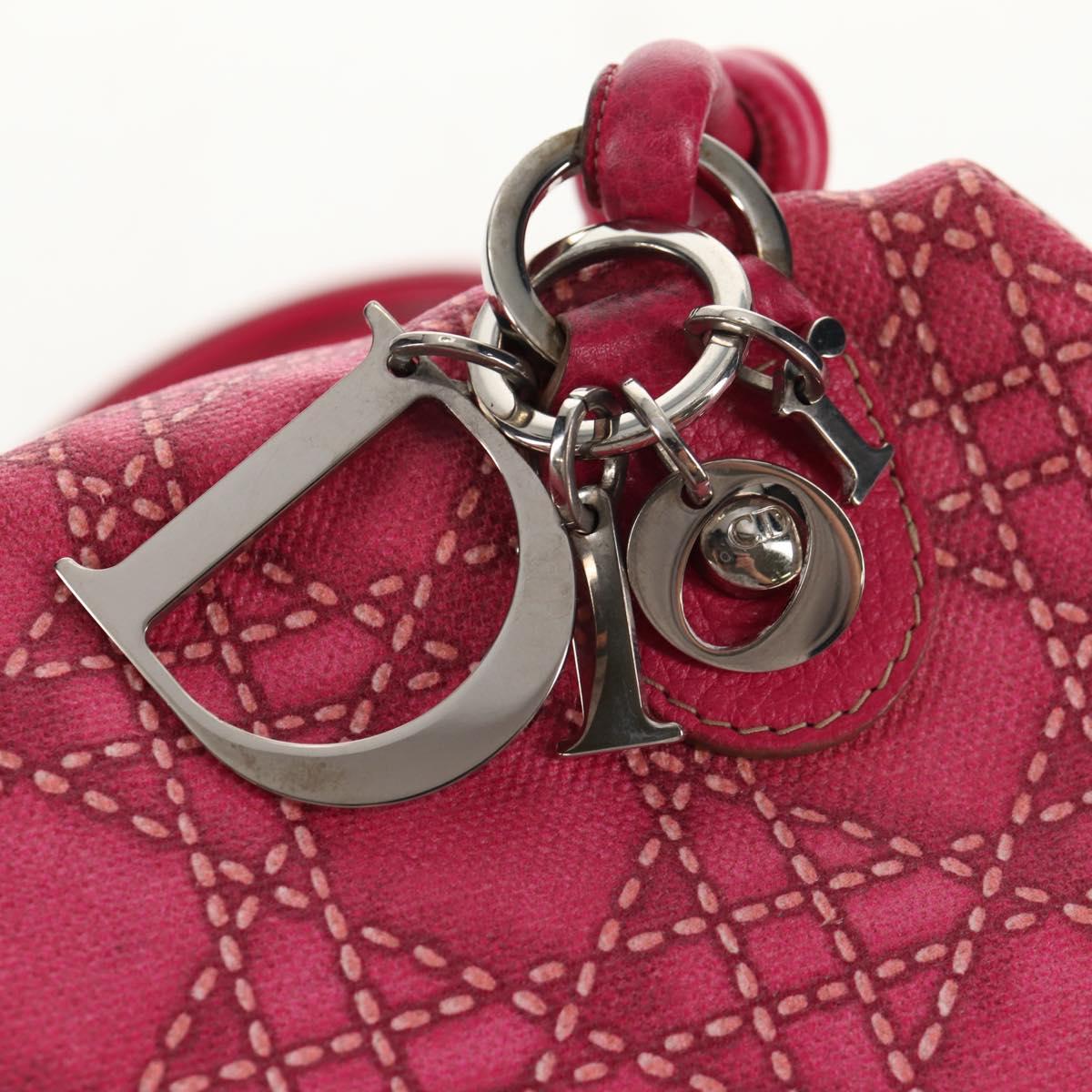 Christian Dior Boston Bag PVC Pink Silver Auth 146341V