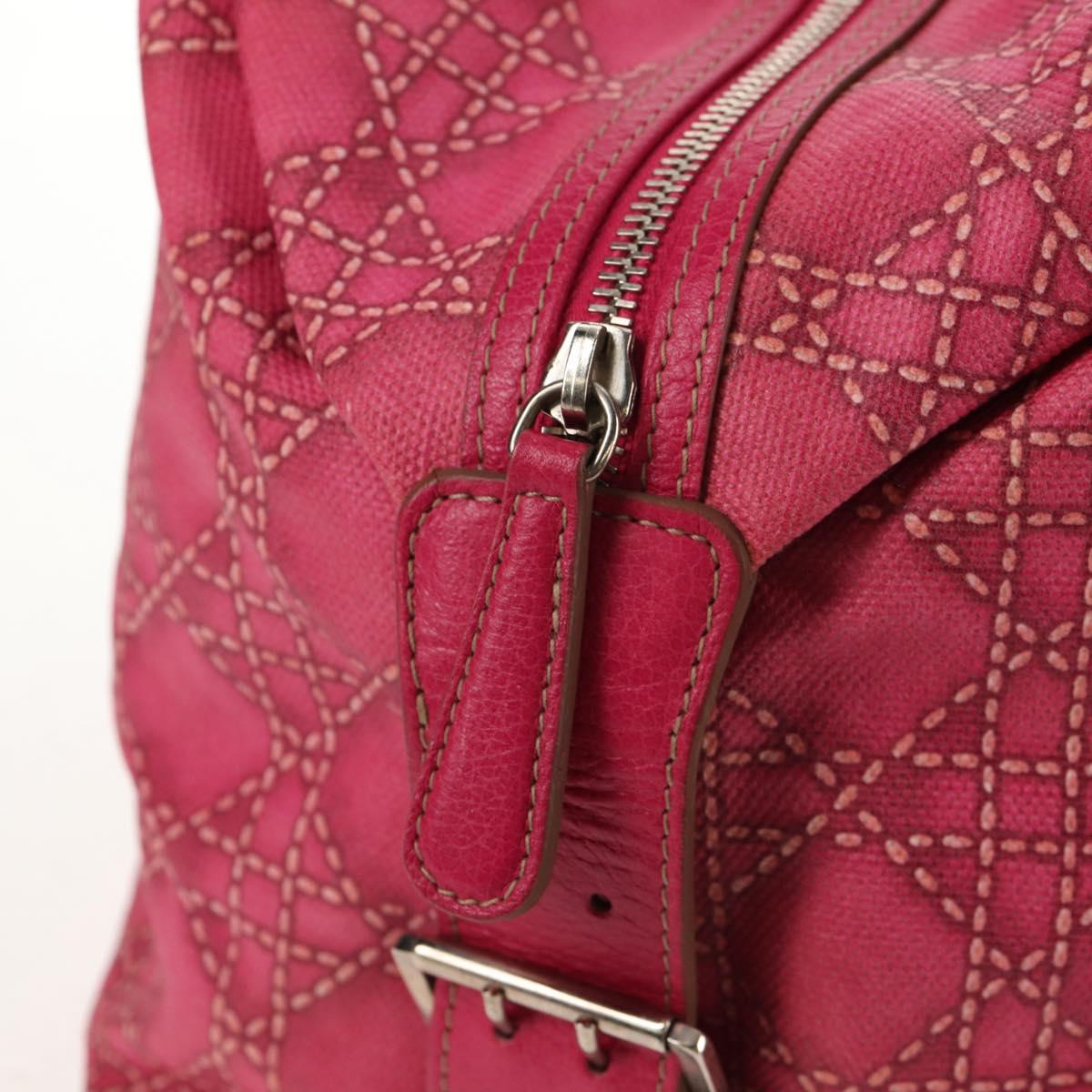 Christian Dior Boston Bag PVC Pink Silver Auth 146341V