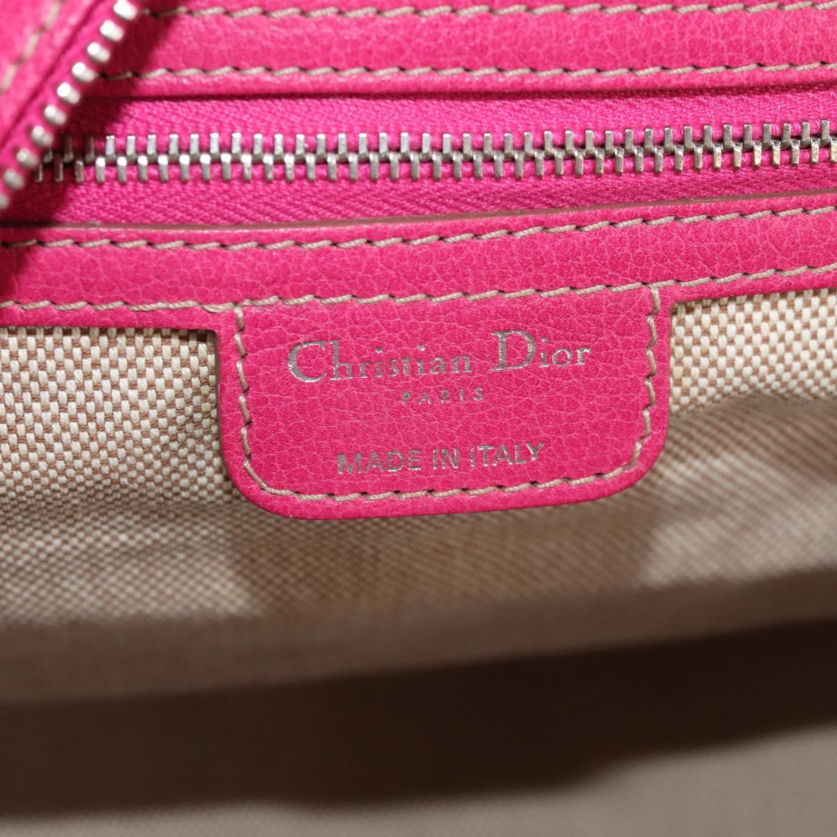 Christian Dior Boston Bag PVC Pink Silver Auth 146341V