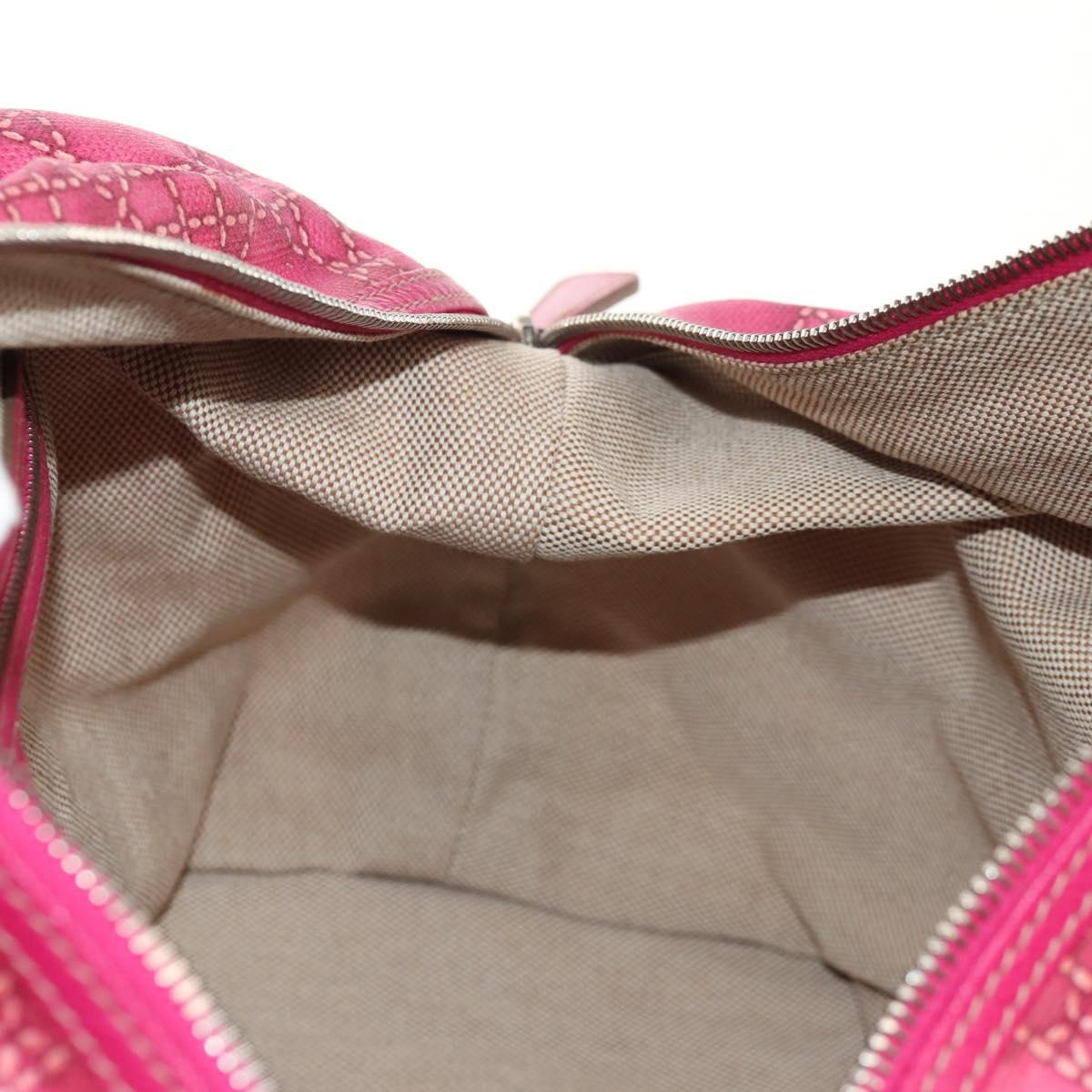 Christian Dior Boston Bag PVC Pink Silver Auth 146341V