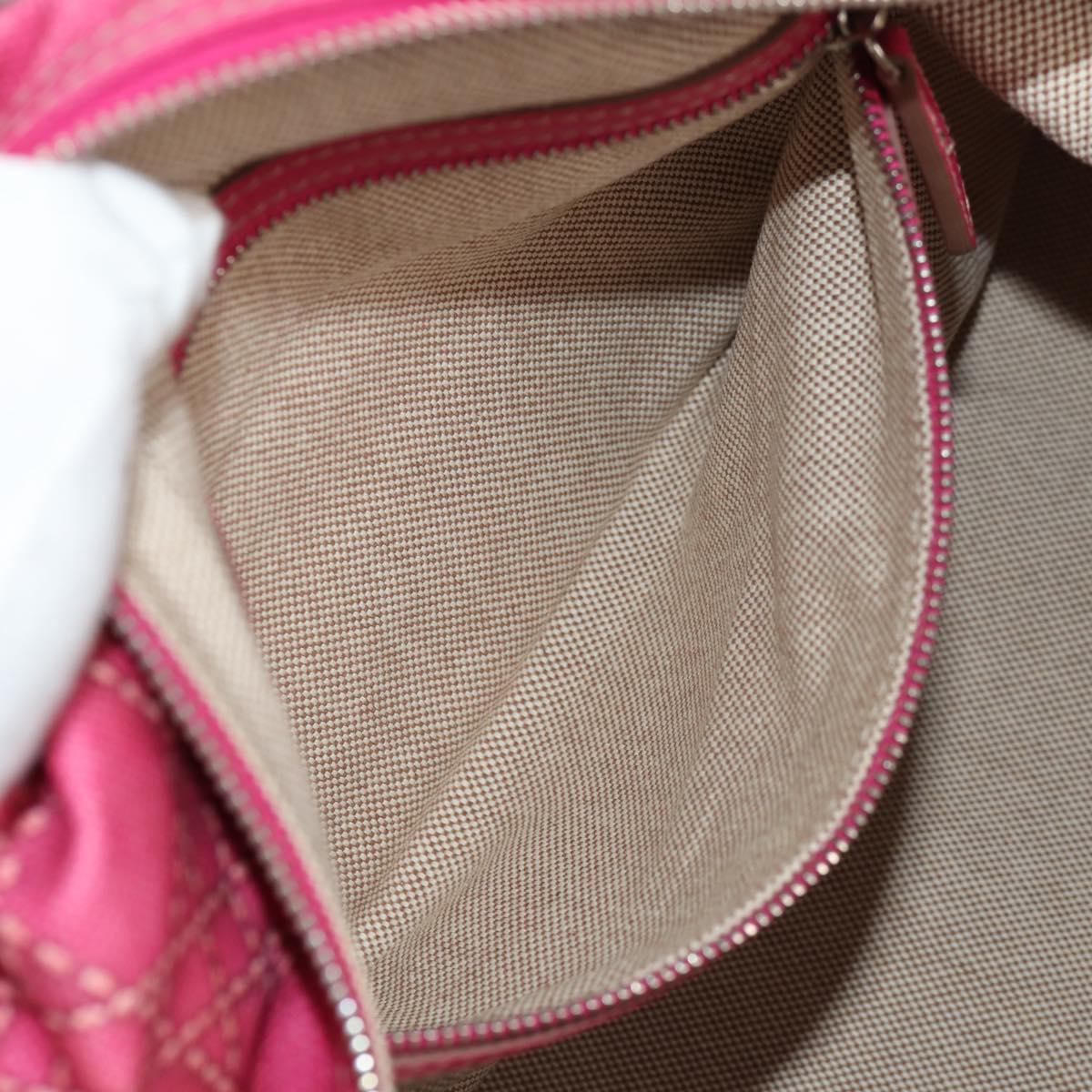 Christian Dior Boston Bag PVC Pink Silver Auth 146341V