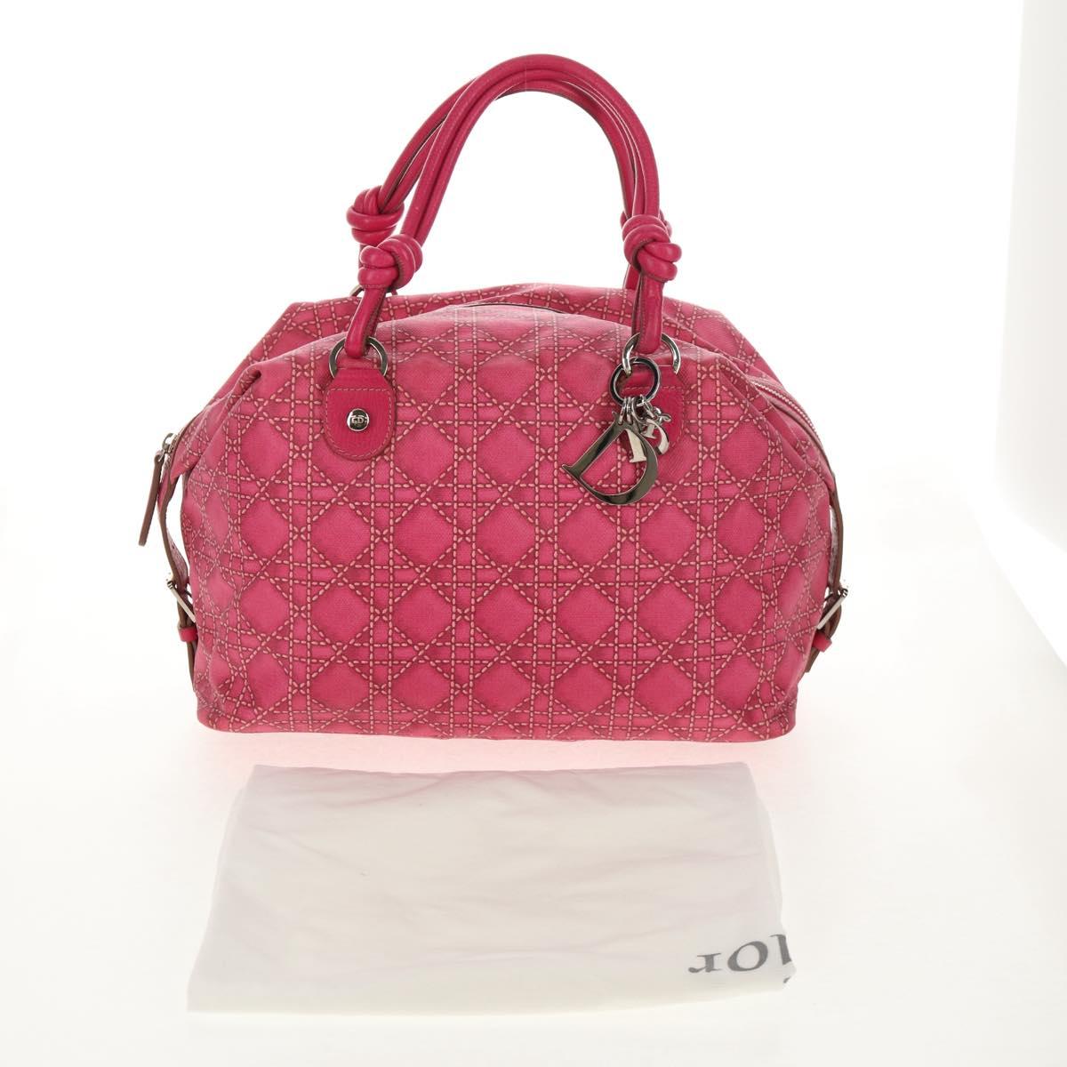 Christian Dior Boston Bag PVC Pink Silver Auth 146341V