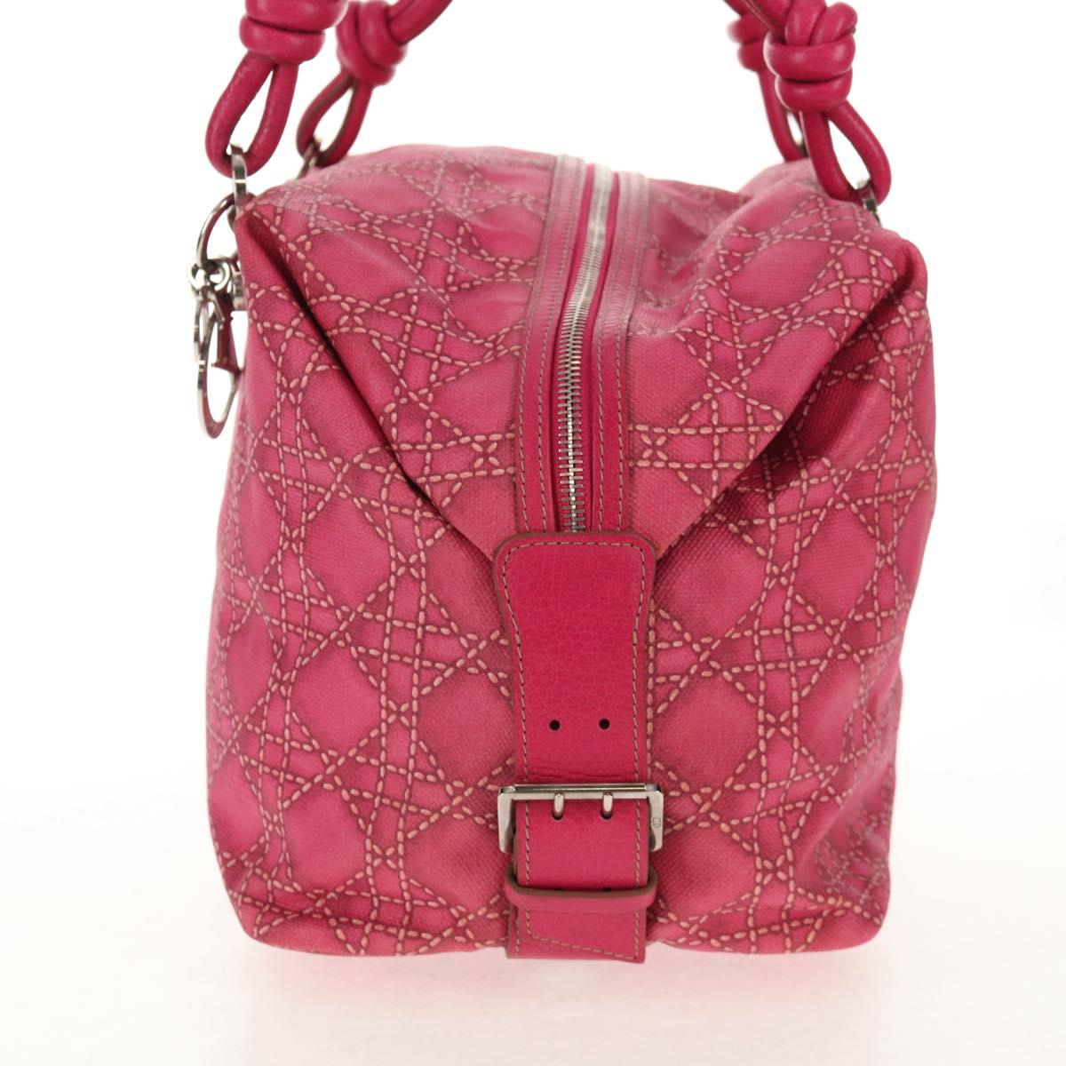 Christian Dior Boston Bag PVC Pink Silver Auth 146341V