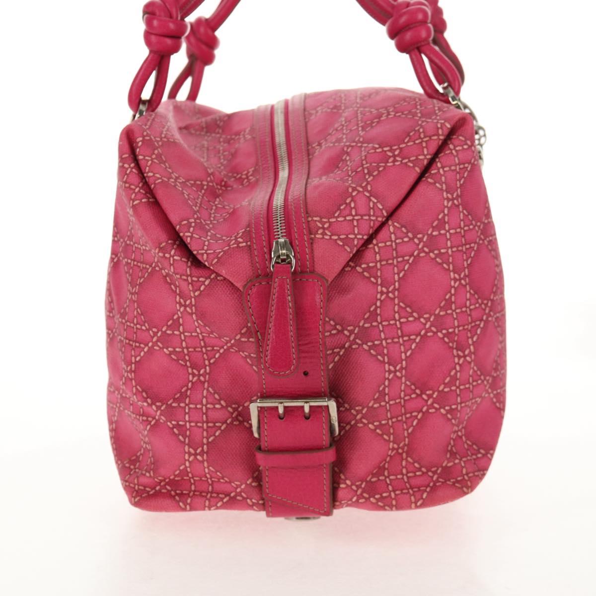Christian Dior Boston Bag PVC Pink Silver Auth 146341V