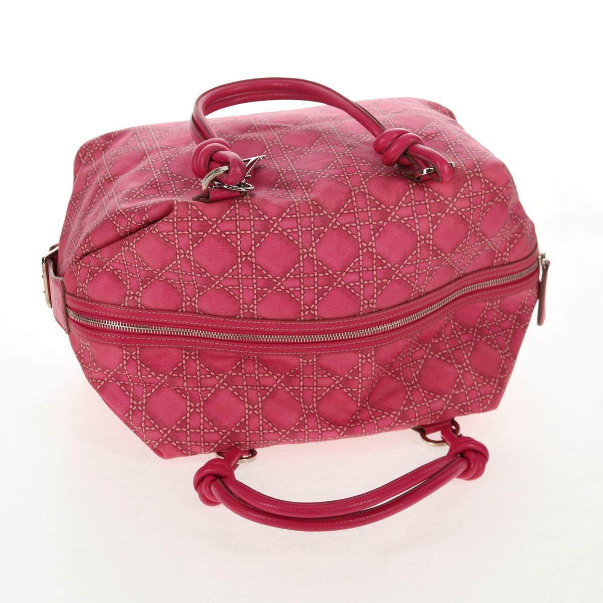 Christian Dior Boston Bag PVC Pink Silver Auth 146341V