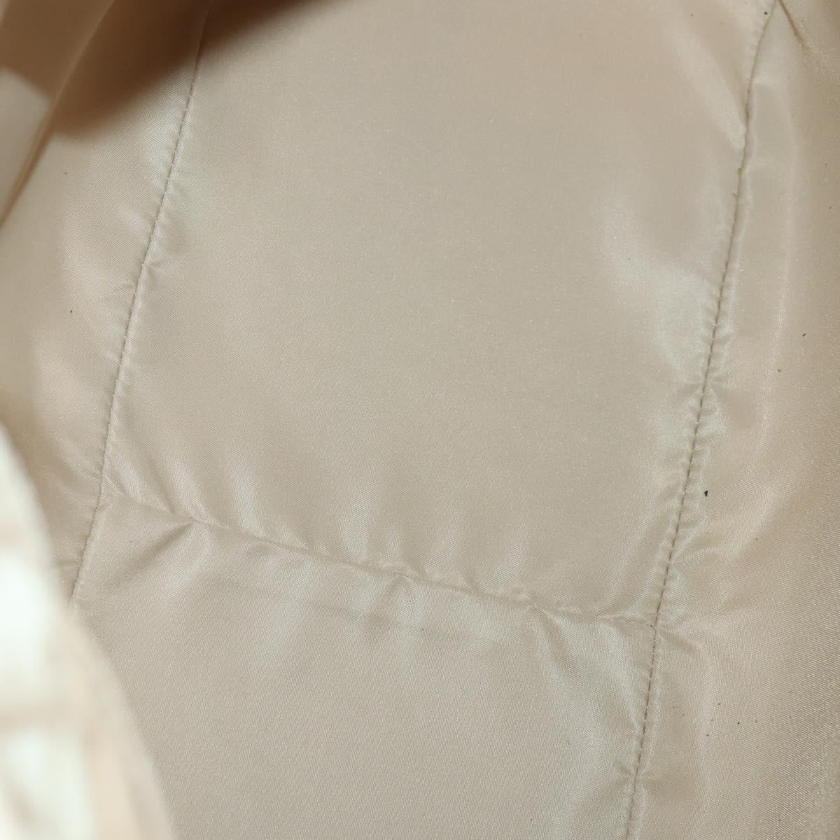 Christian Dior Trotter Canvas Romantic Chain Bag PVC Beige Silver Auth 146345