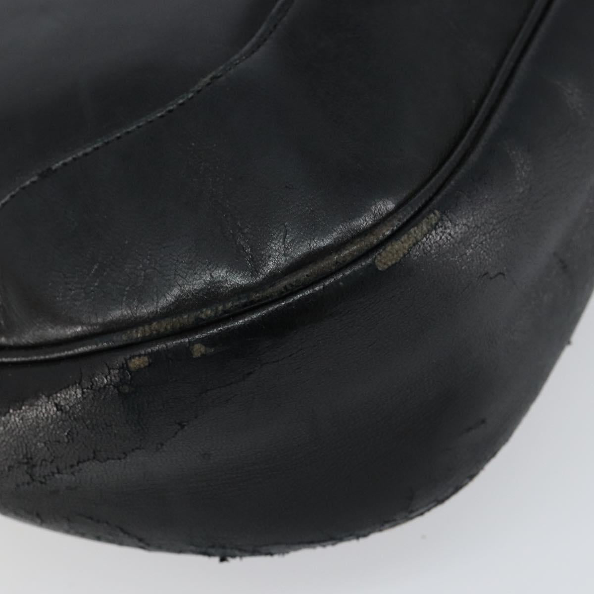 CHANEL Matelasse Shoulder Bag Leather Black Gold CC Auth 146351