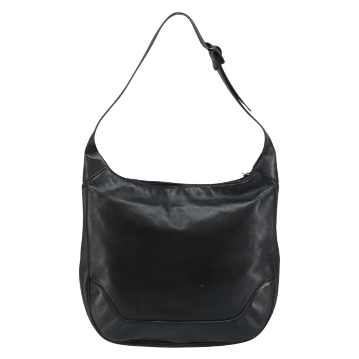 CHANEL Matelasse Shoulder Bag Leather Black Gold CC Auth 146351