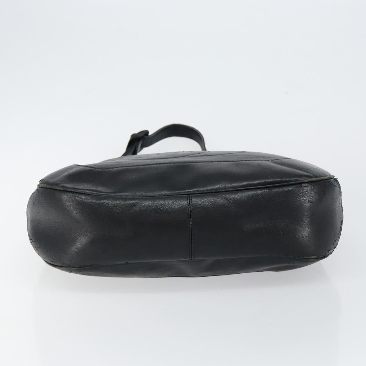 CHANEL Matelasse Shoulder Bag Leather Black Gold CC Auth 146351