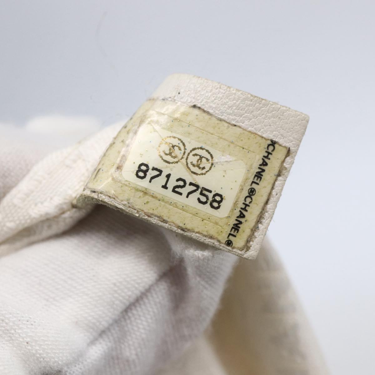 CHANEL marshmallow COCO Mark Hand Bag Canvas White Black CC Auth 146352