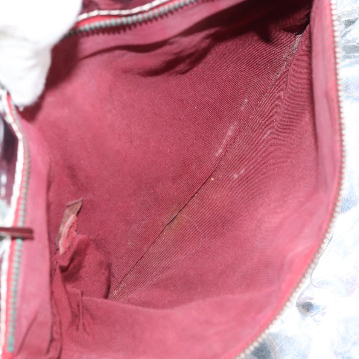 CHANEL Choco Bar Chain Tote Bag No5 Canvas White Silver CC Auth 146353