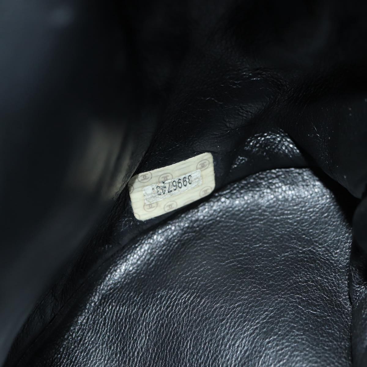 CHANEL Matelasse Chain Backpack Lamb Skin Black Gold CC Auth 146361AV