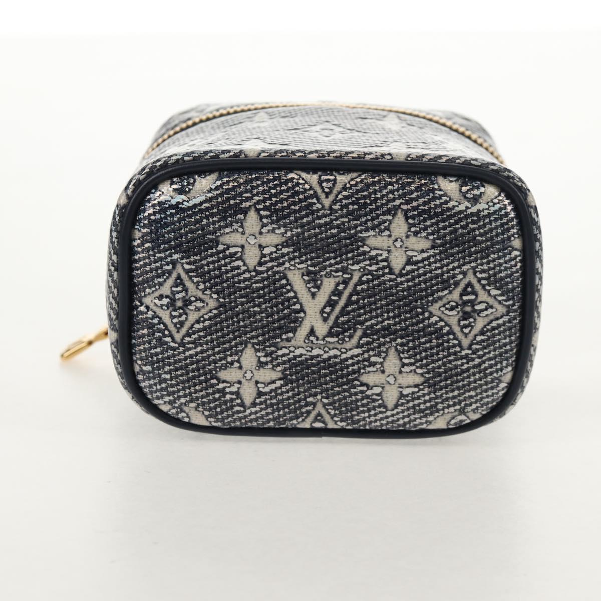 LOUIS VUITTON Monogram Laminated Jacquard Microvanity Navy M82467 Auth 146365SAM