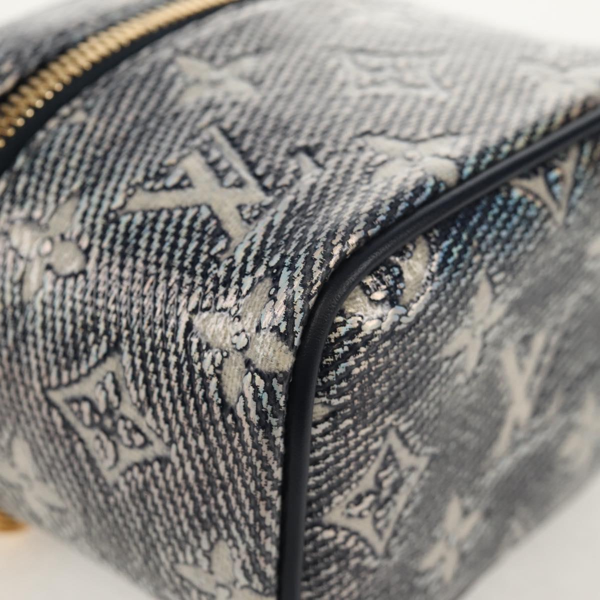 LOUIS VUITTON Monogram Laminated Jacquard Microvanity Navy M82467 Auth 146365SAM