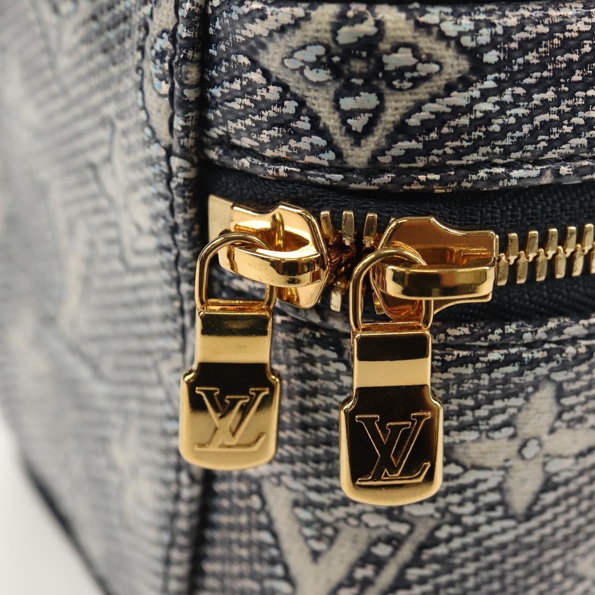 LOUIS VUITTON Monogram Laminated Jacquard Microvanity Navy M82467 Auth 146365SAM