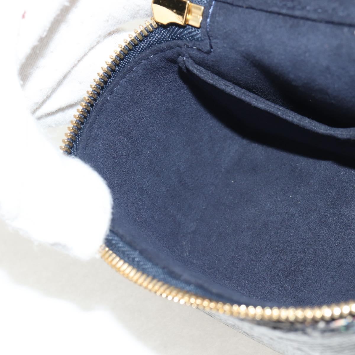 LOUIS VUITTON Monogram Laminated Jacquard Microvanity Navy M82467 Auth 146365SAM