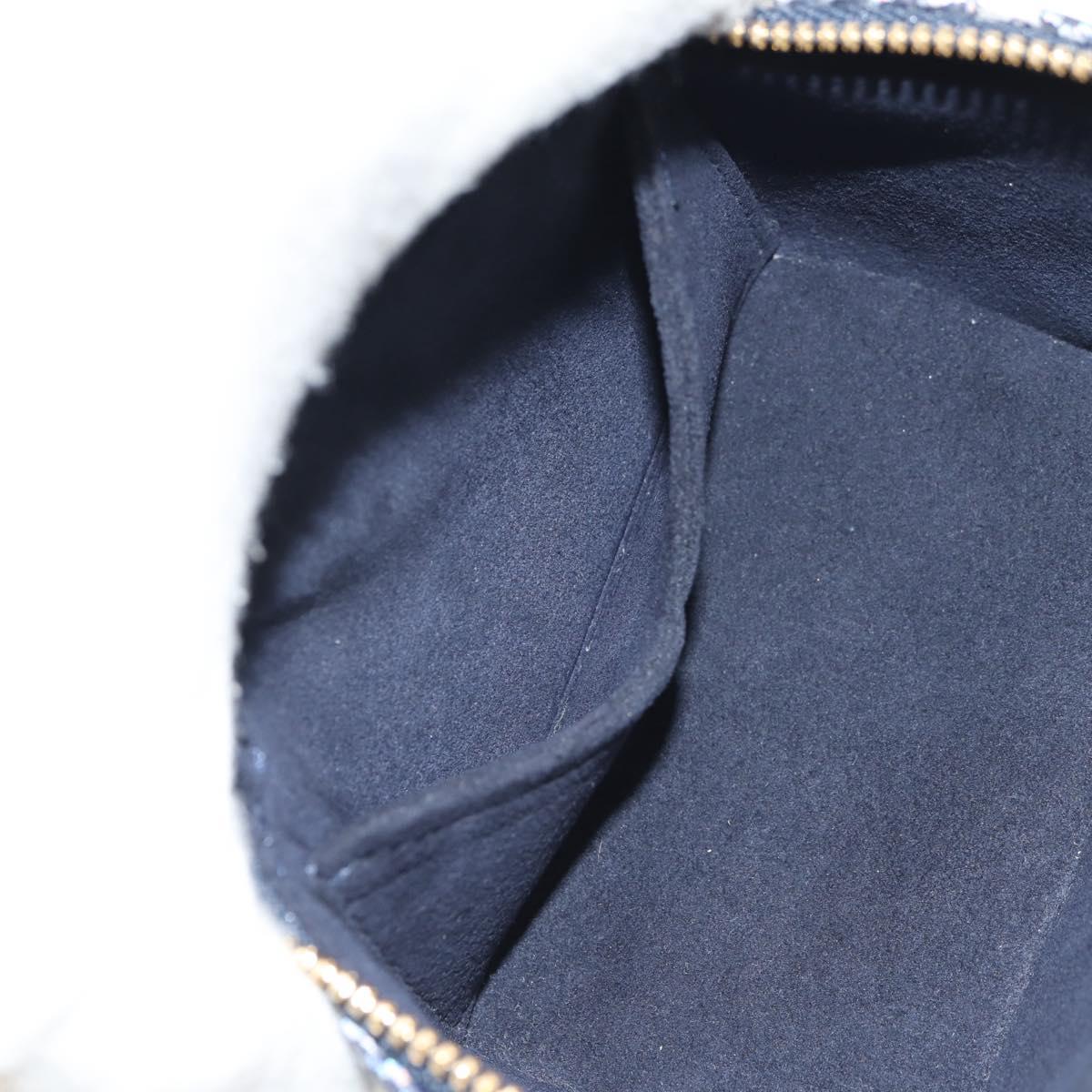 LOUIS VUITTON Monogram Laminated Jacquard Microvanity Navy M82467 Auth 146365SAM