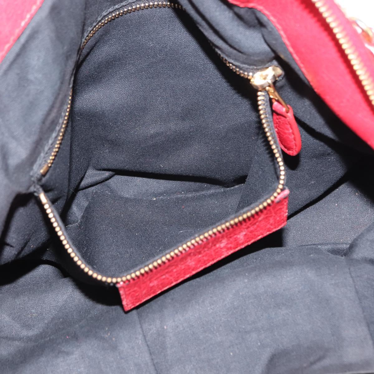 BALENCIAGA Classic bowling Hand Bag Leather 2way Red Gold Auth 146366