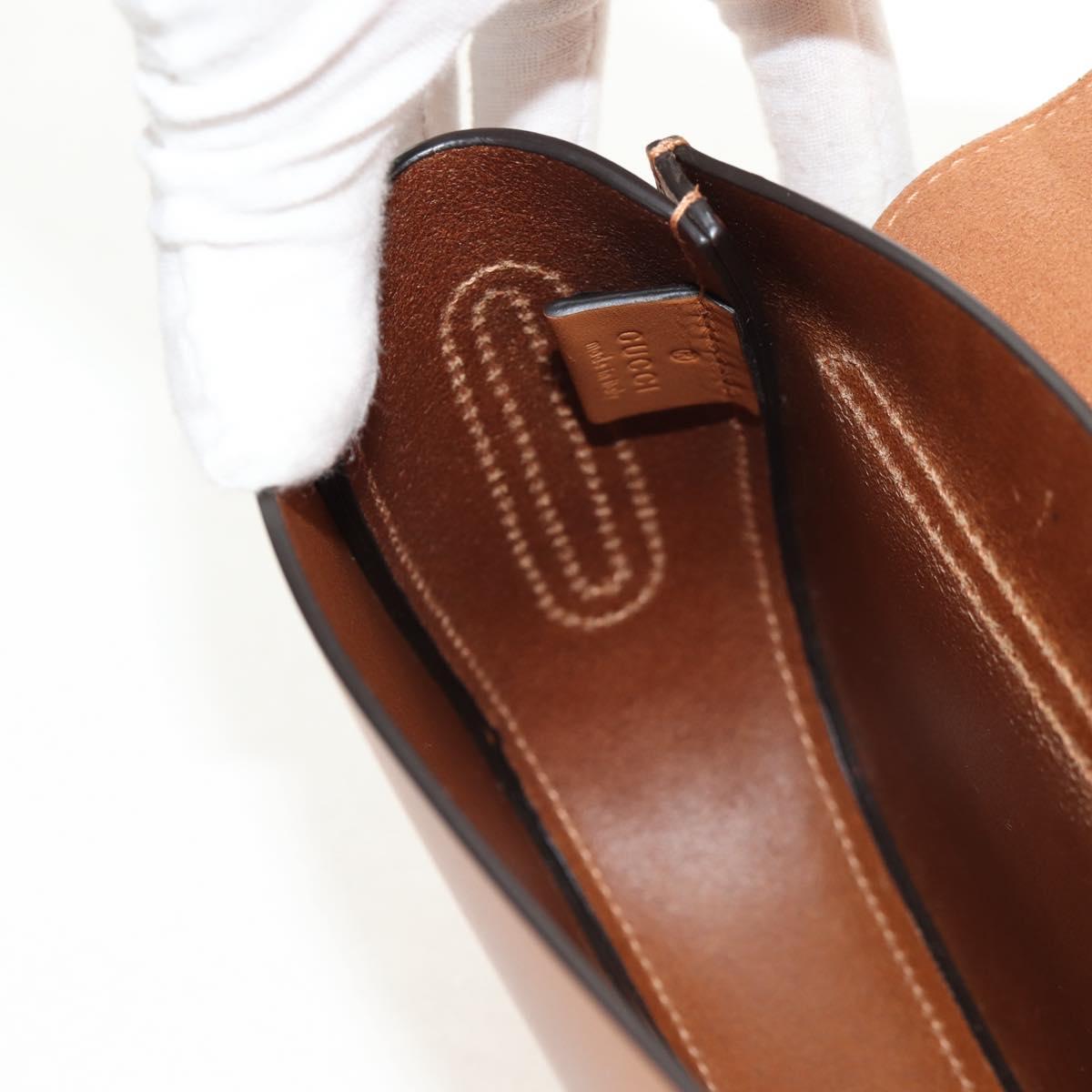 GUCCI Children's Koala Hand Bag Leather Brown Silver 605824 Auth 146368V