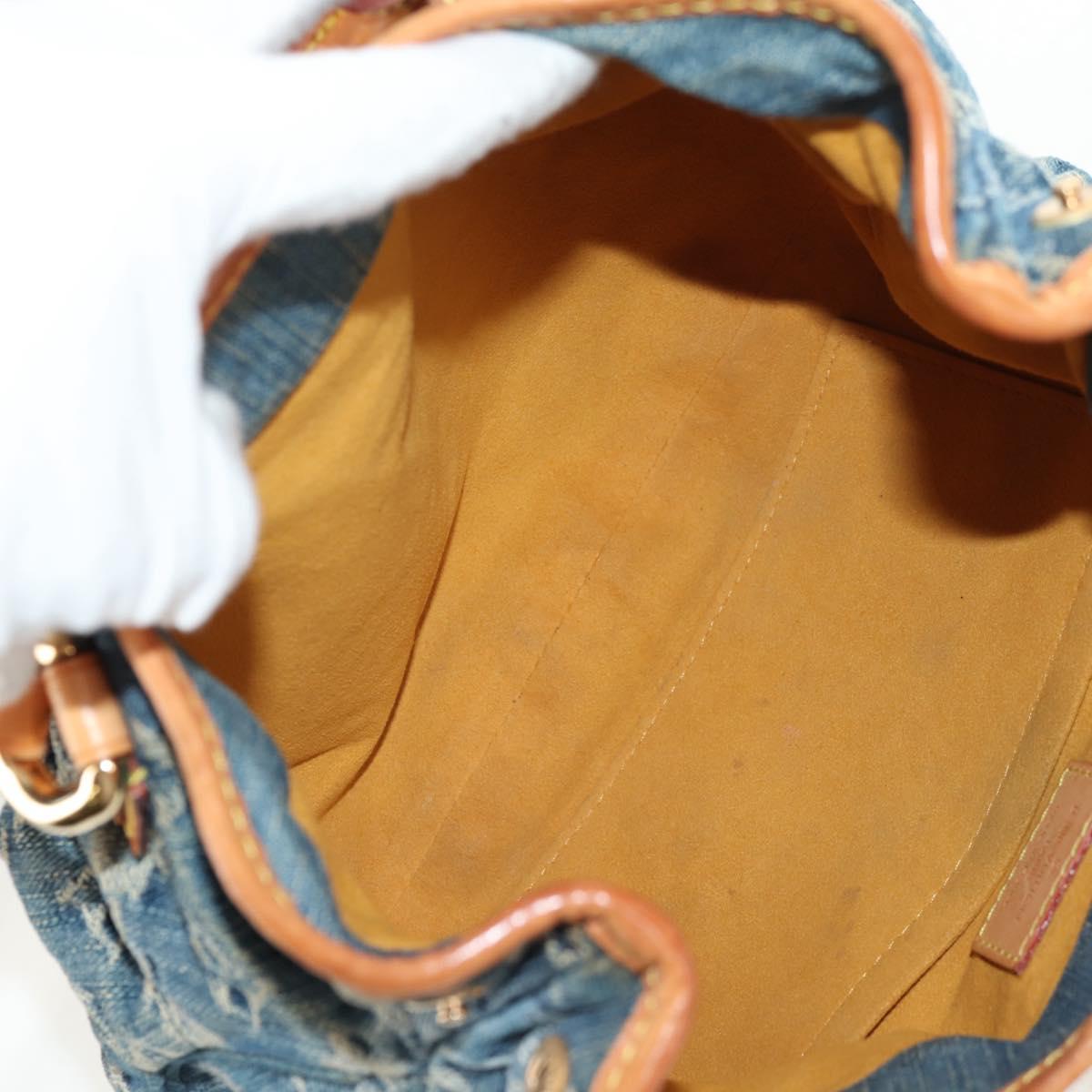LOUIS VUITTON Monogram Denim Preity Hand Bag Blue M95020 LV Auth 146370V
