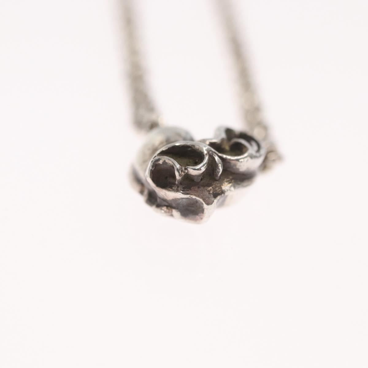 Chrome Hearts Heart Charm with Roll Chain 16 Inch Necklace Ag925 Auth 146387M