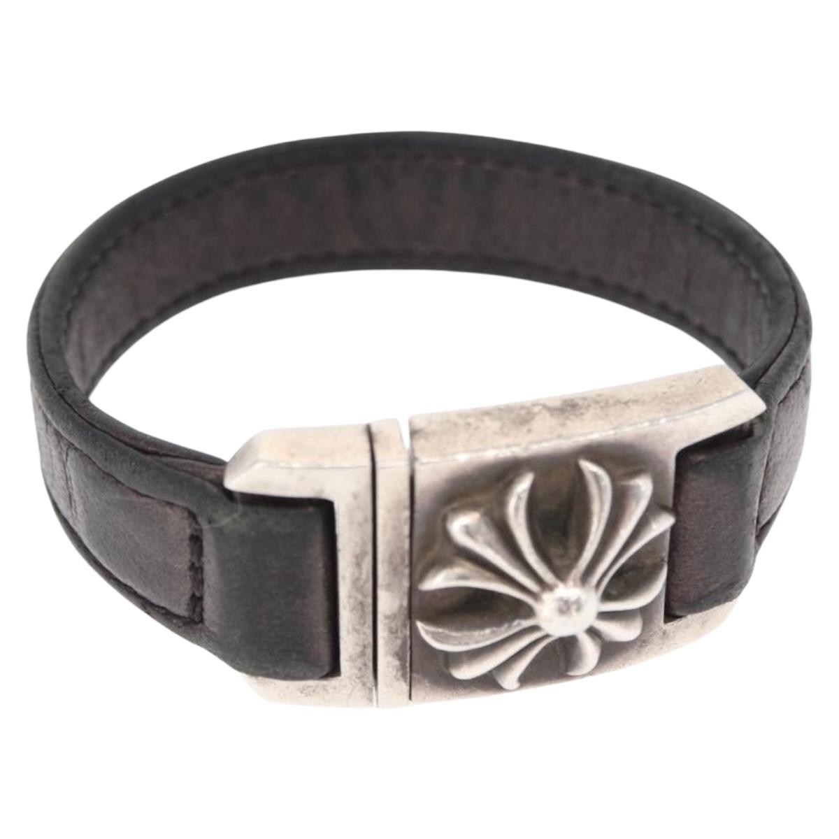 Chrome Hearts CH Plus Harness Clasp 7 Inch Bracelet Ag925 Black Auth 146388M