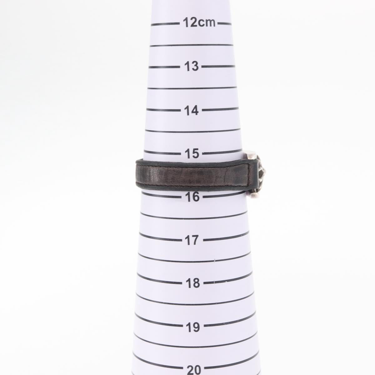 Chrome Hearts CH Plus Harness Clasp 7 Inch Bracelet Ag925 Black Auth 146388M