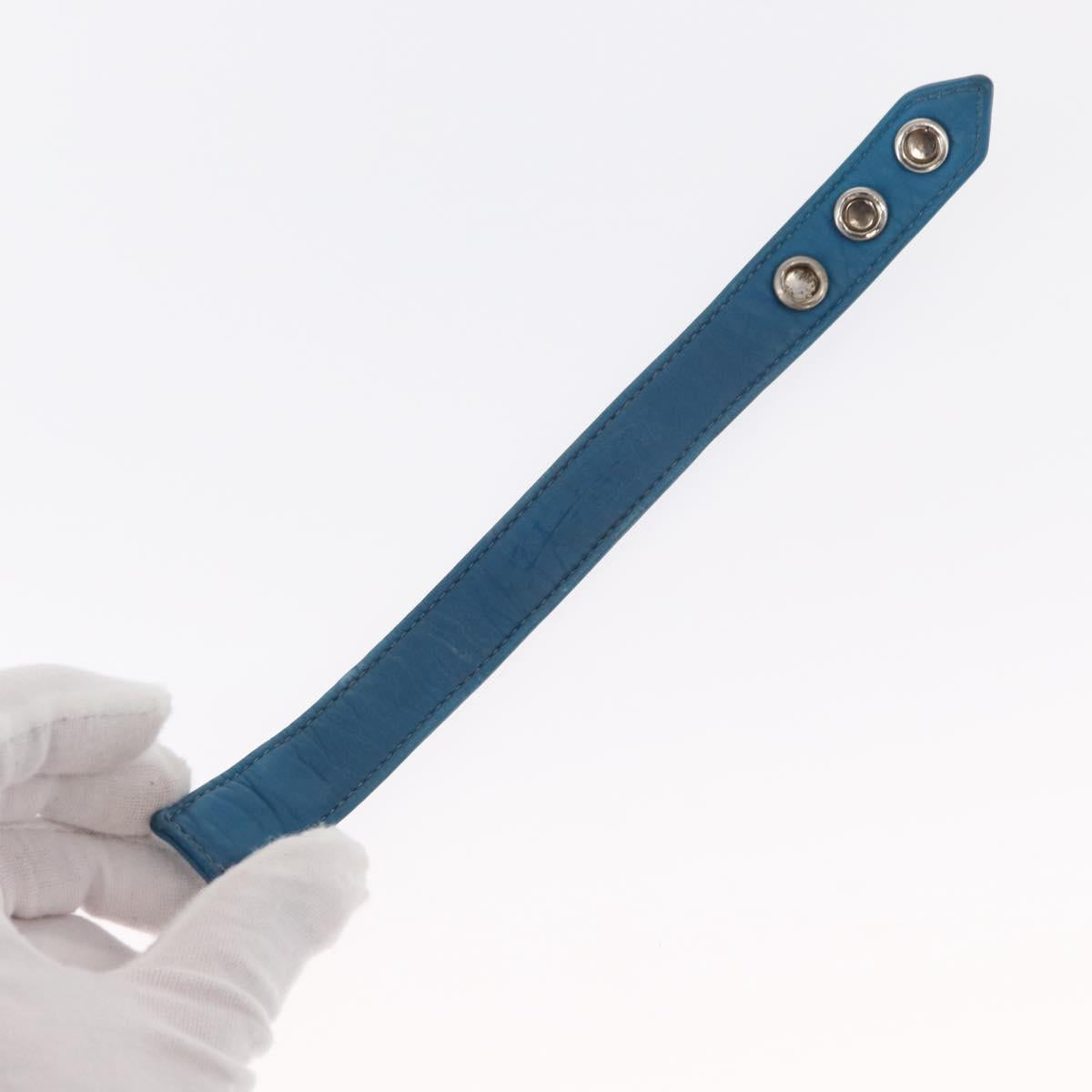 Chrome Hearts 3 Buttons 2 Snaps Pyramid Cross Button Bracelet Blue Auth 146389M