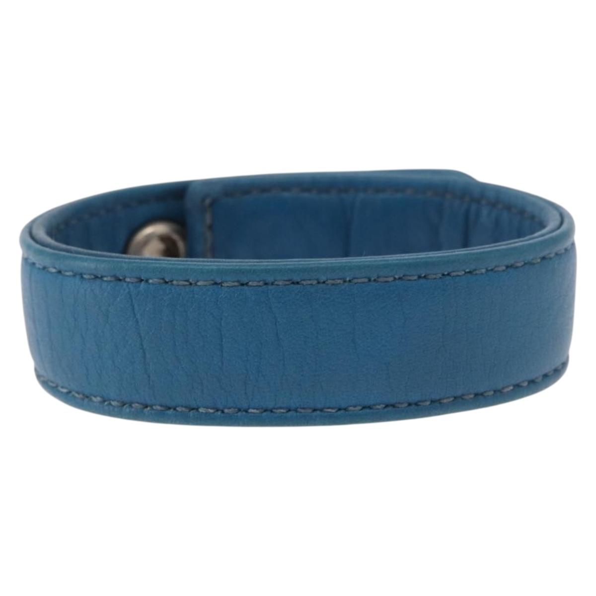 Chrome Hearts 3 Buttons 2 Snaps Pyramid Cross Button Bracelet Blue Auth 146389M