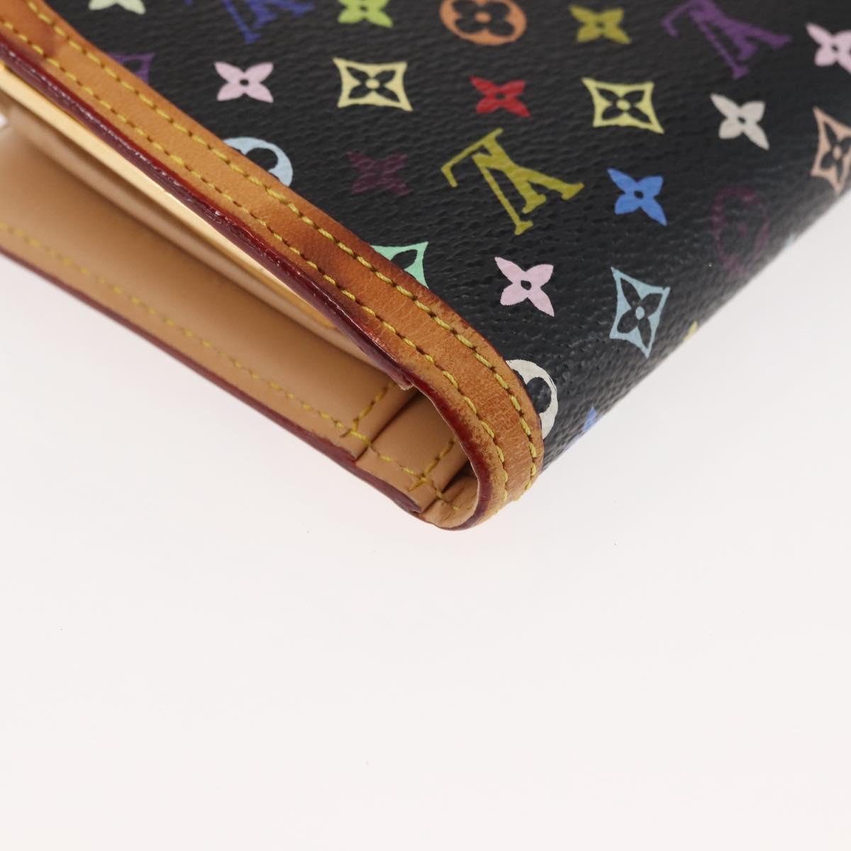 LOUIS VUITTON Multicolor Portefeuille Viennois Wallet Black M92988 Auth 146412