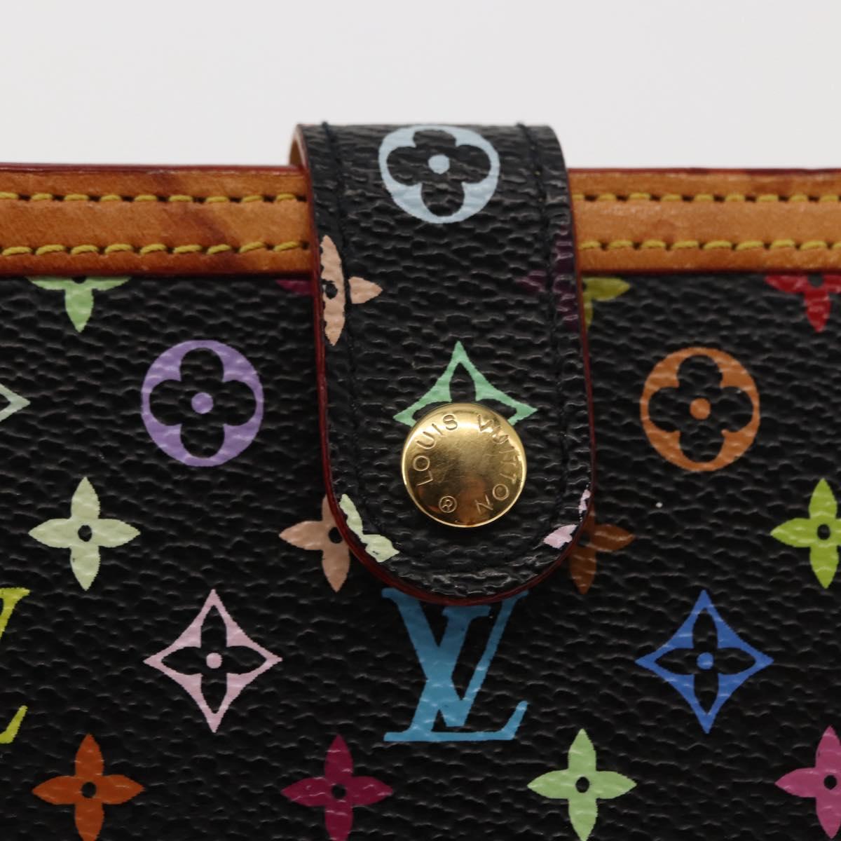 LOUIS VUITTON Multicolor Portefeuille Viennois Wallet Black M92988 Auth 146412