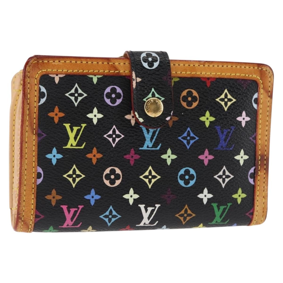 LOUIS VUITTON Multicolor Portefeuille Viennois Wallet Black M92988 Auth 146412