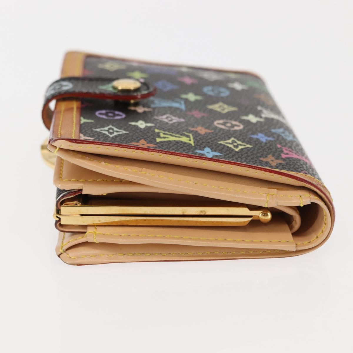 LOUIS VUITTON Multicolor Portefeuille Viennois Wallet Black M92988 Auth 146412