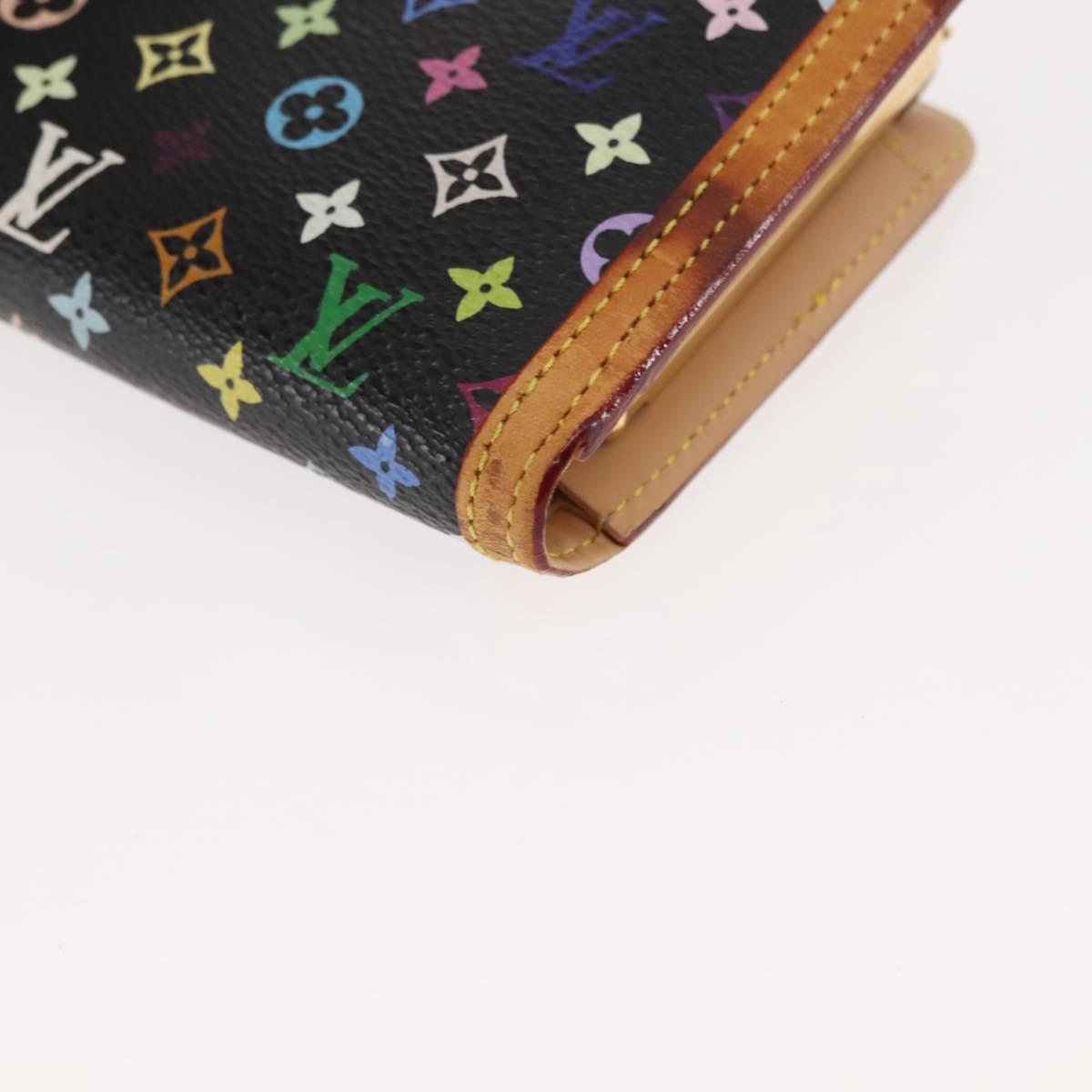 LOUIS VUITTON Multicolor Portefeuille Viennois Wallet Black M92988 Auth 146412