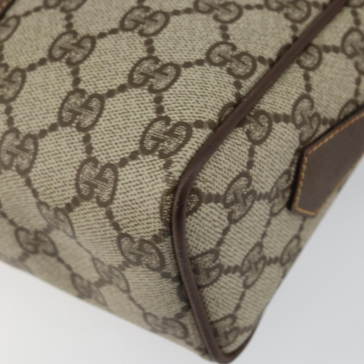 GUCCI GG Supreme Web Sherry Line Bag PVC Beige Gold 001 56 0852 Auth 146414