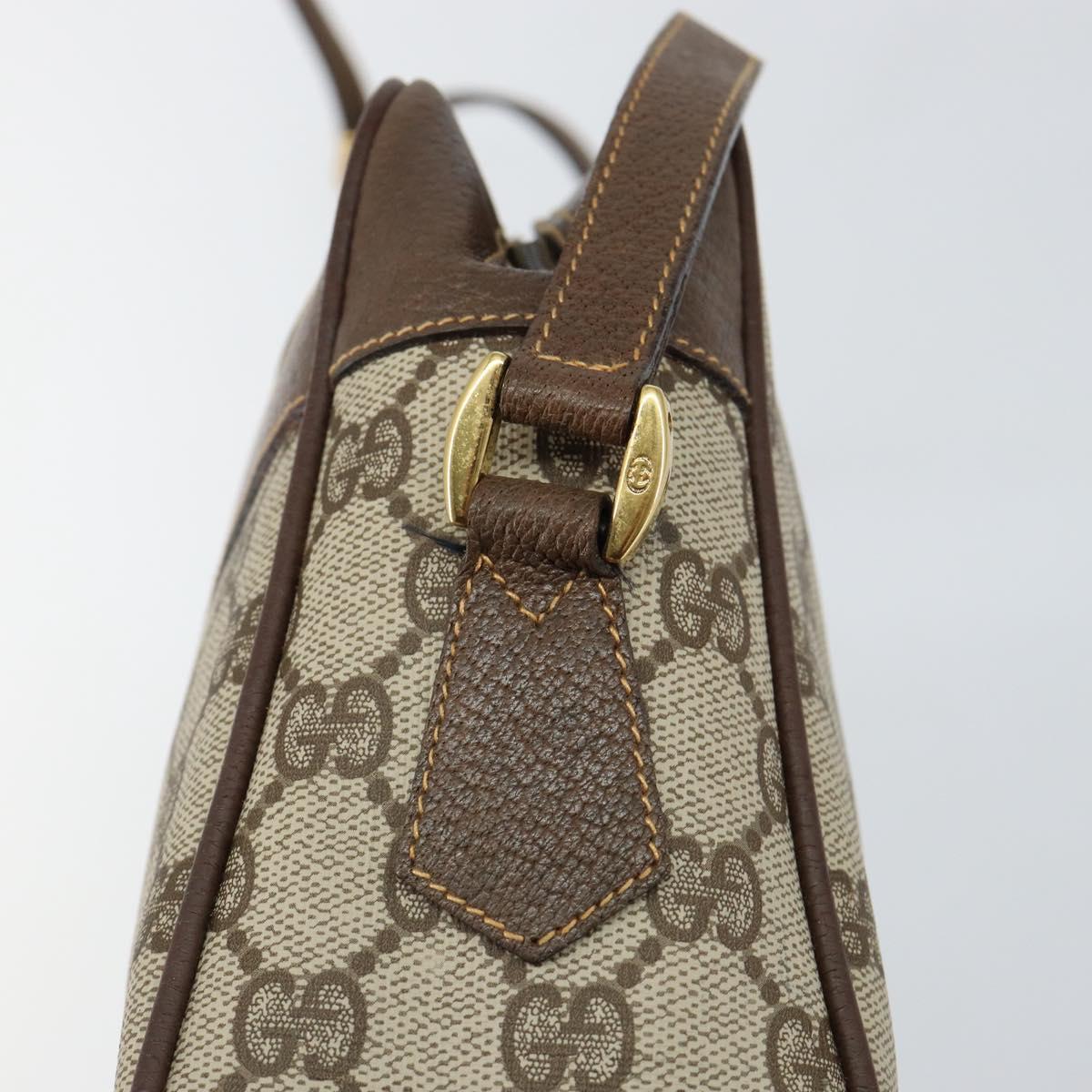 GUCCI GG Supreme Web Sherry Line Bag PVC Beige Gold 001 56 0852 Auth 146414
