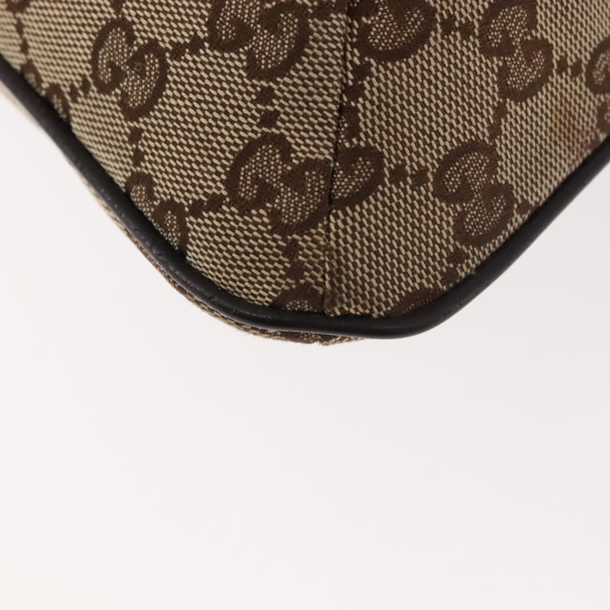 GUCCI GG Canvas Web Sherry Line Shoulder Bag Beige Silver 189749 Auth 146417