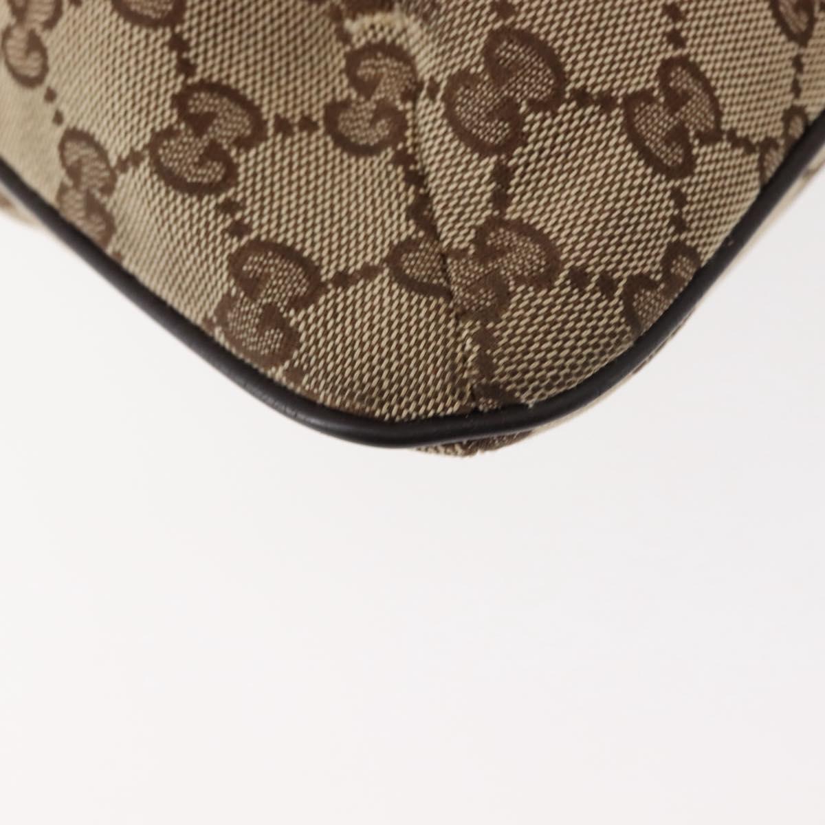 GUCCI GG Canvas Web Sherry Line Shoulder Bag Beige Silver 189749 Auth 146417
