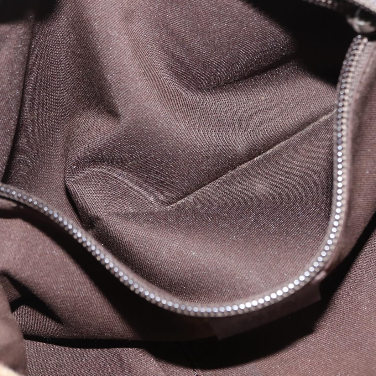 GUCCI GG Canvas Web Sherry Line Shoulder Bag Beige Silver 189749 Auth 146417