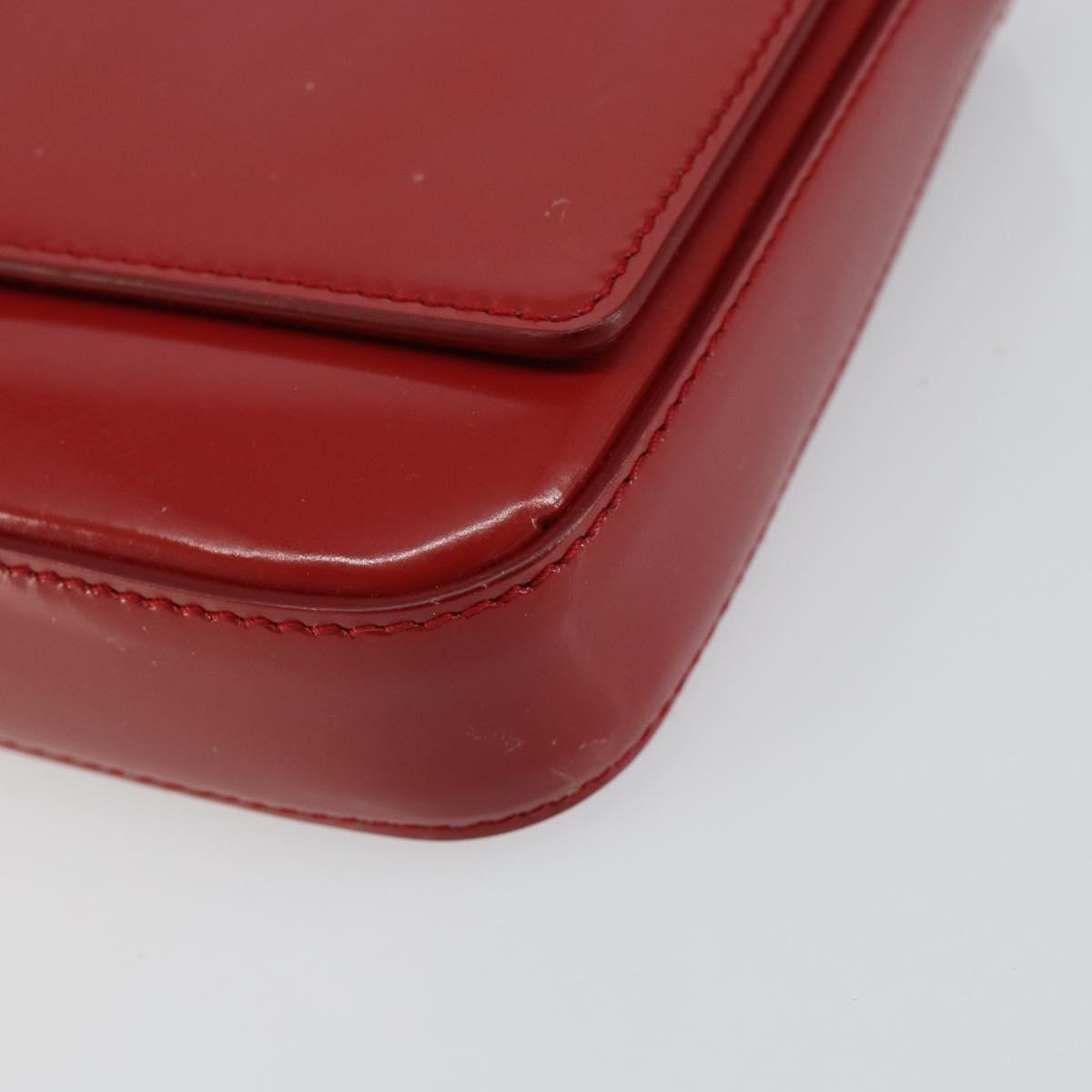 GUCCI Hand Bag Leather Red Gold 001 4227 Auth 146419