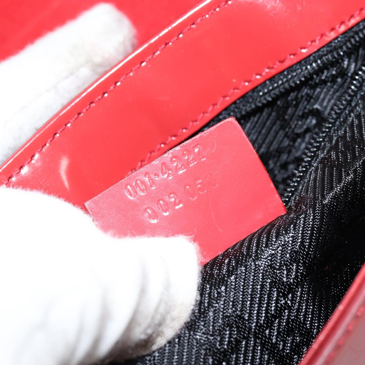 GUCCI Hand Bag Leather Red Gold 001 4227 Auth 146419