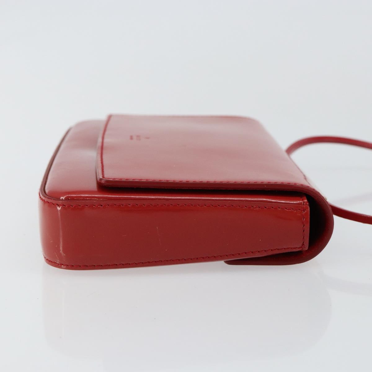 GUCCI Hand Bag Leather Red Gold 001 4227 Auth 146419
