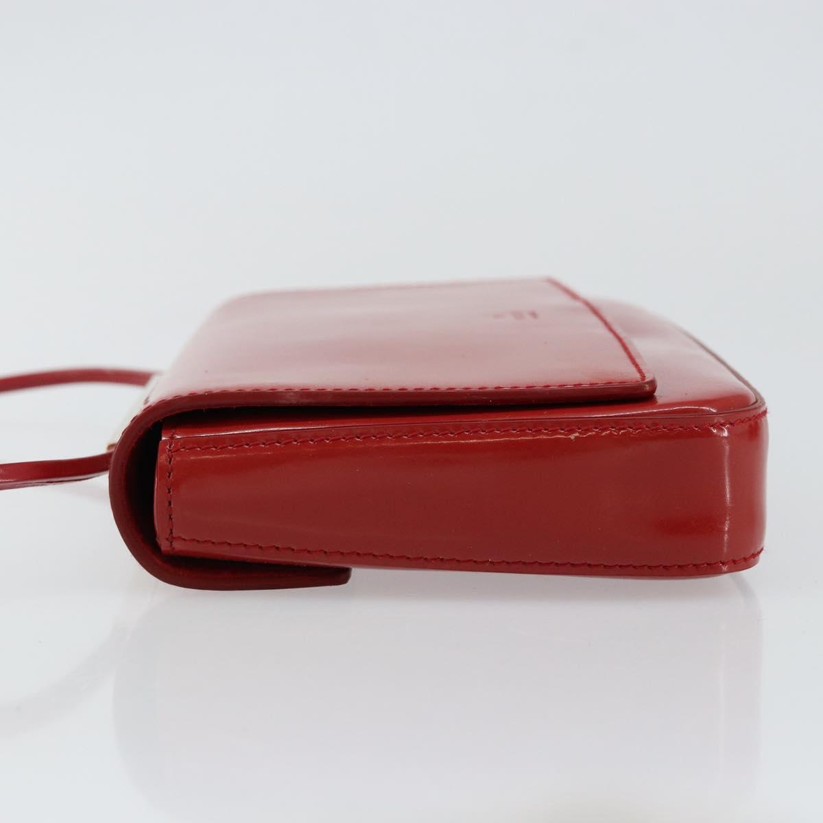 GUCCI Hand Bag Leather Red Gold 001 4227 Auth 146419