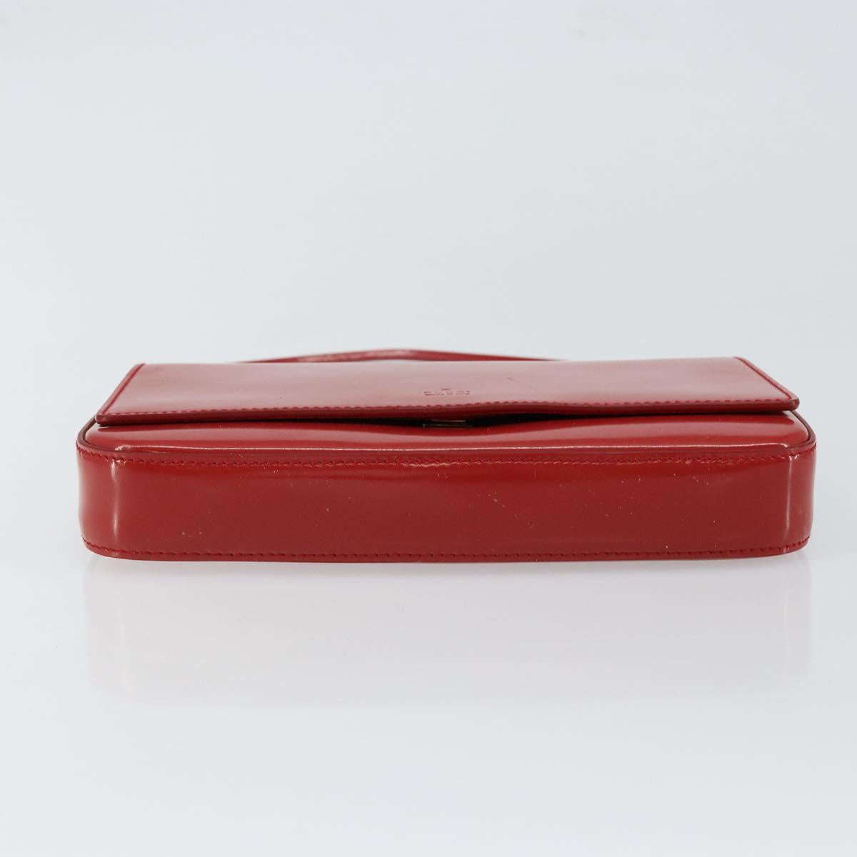 GUCCI Hand Bag Leather Red Gold 001 4227 Auth 146419