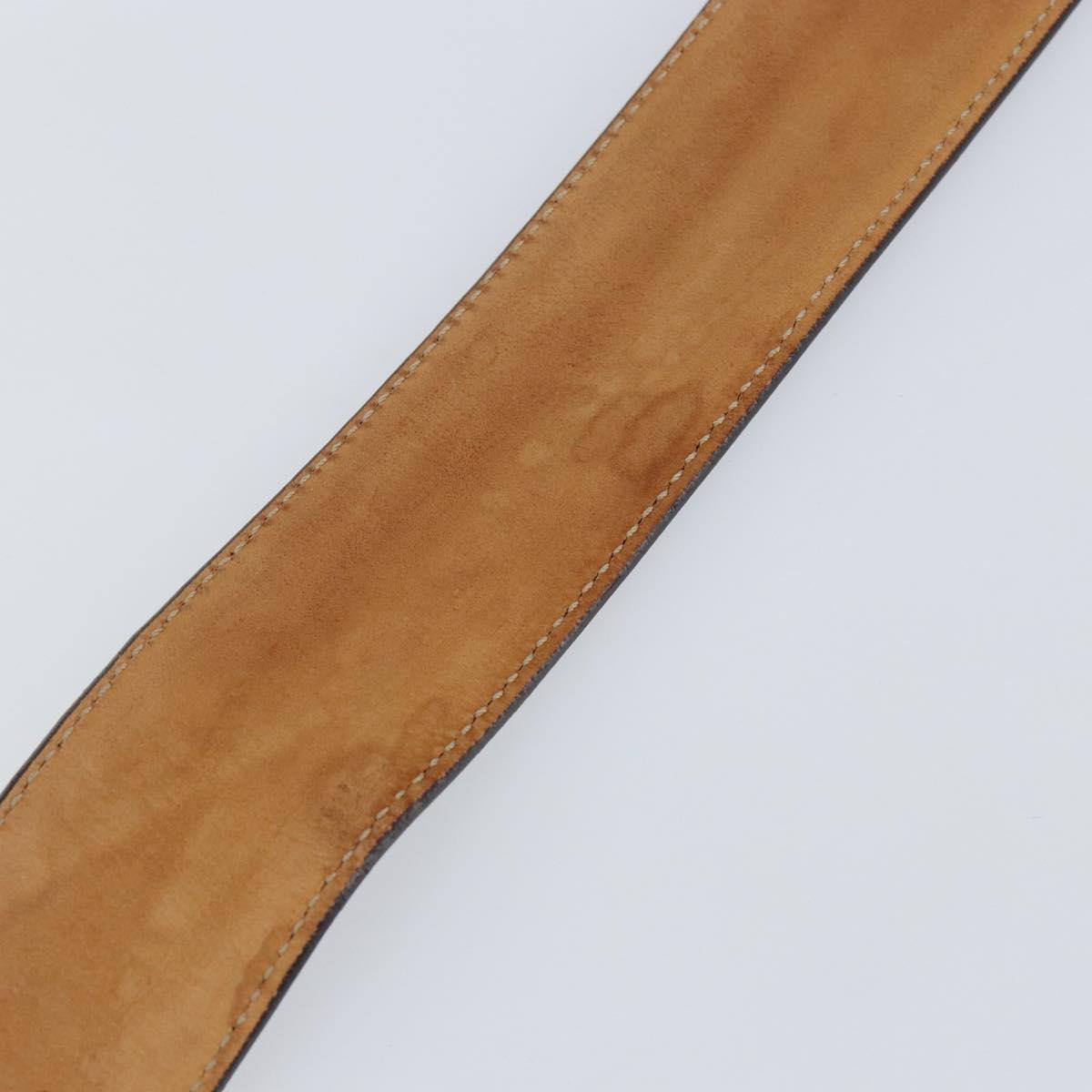 GUCCI GG Canvas Interlocking Belt 37.4"" Beige Silver 114876 Auth 146423
