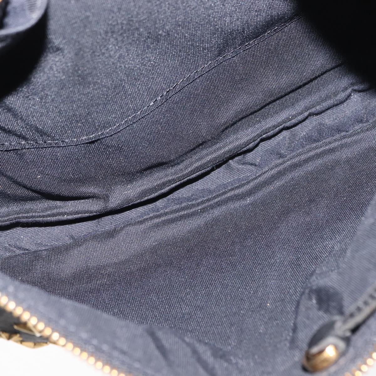 Jimmy Choo Studs Clutch Bag Leather Black Gold Auth 146429